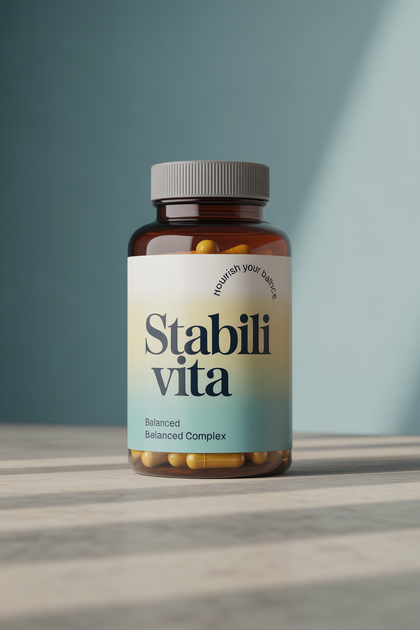 StabiliVita balanced complex supplement bottle with packaging